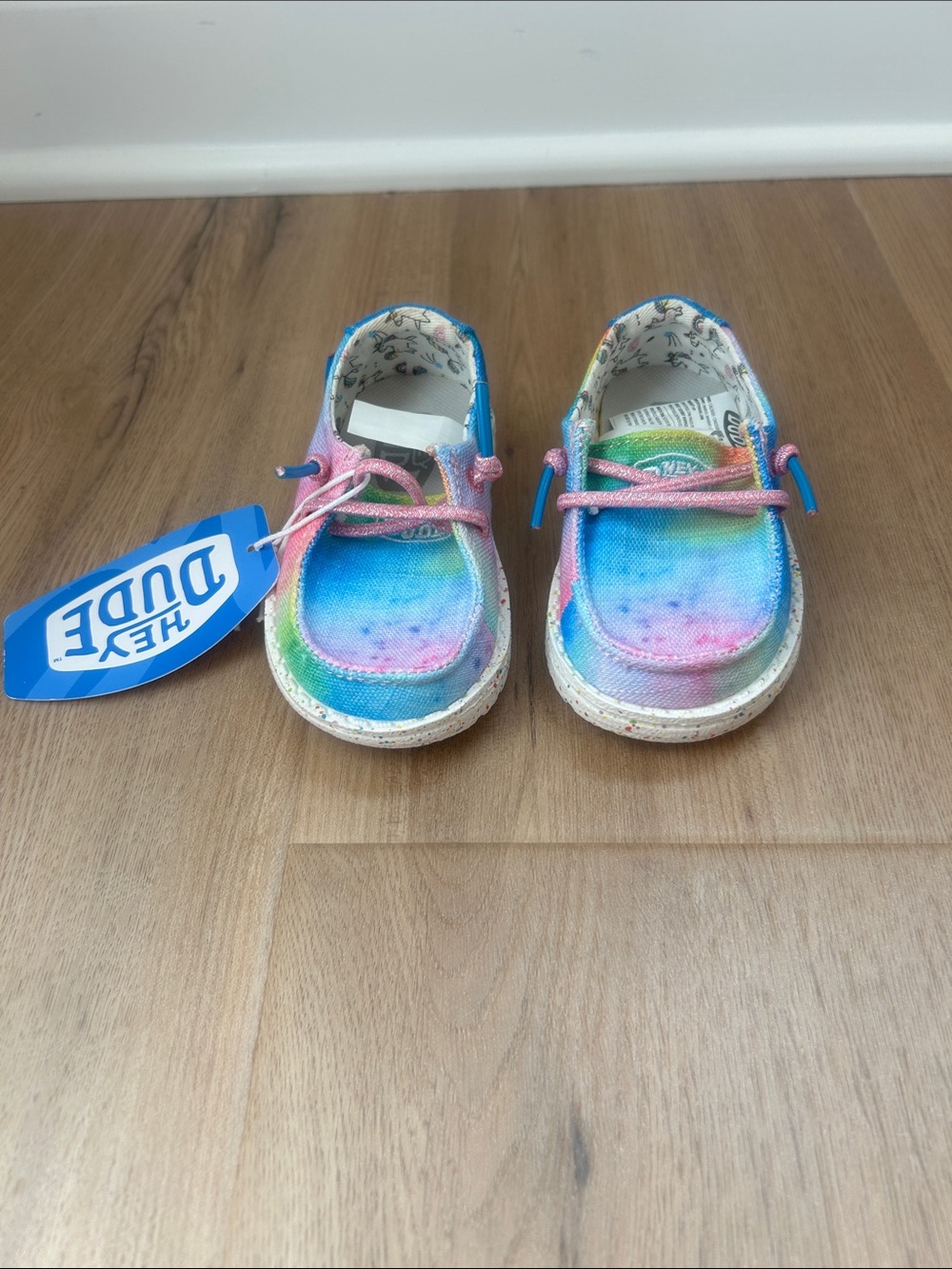 Hey Dude Kids Rainbow Tie-Dye Canvas Slip-On Shoes